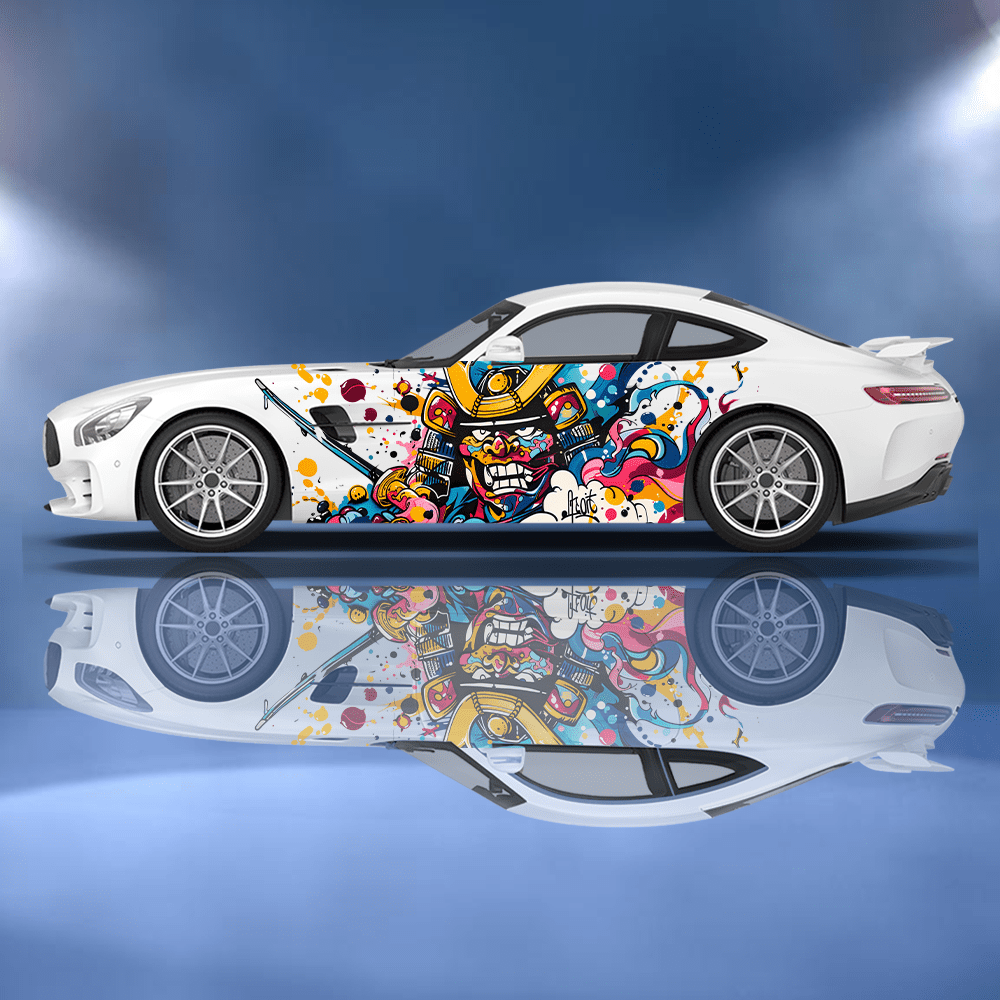 Colored Japanese Samurai Graff - Car Accessories Japanese review and price