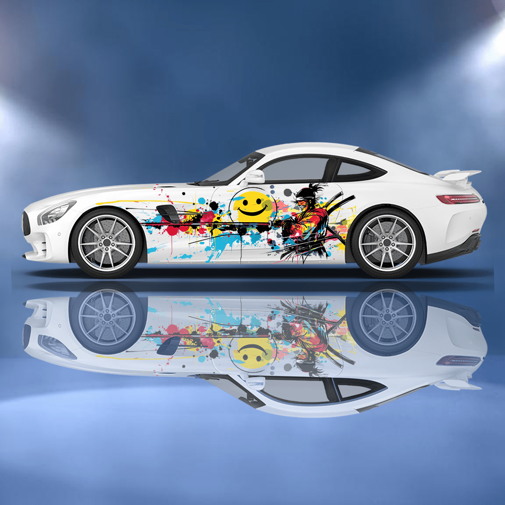 Colored Japanese Samurai Graff - Car Accessories Japanese review and price