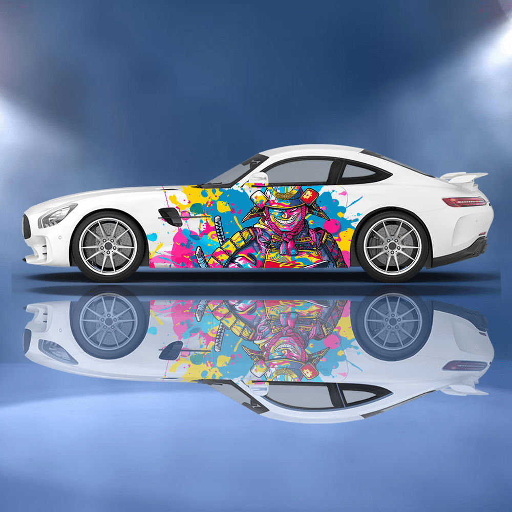 Colored Japanese Samurai Graff - Car Accessories Japanese review and price