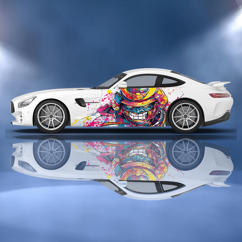 Colored Japanese Samurai Graff - Car Accessories Japanese review and price